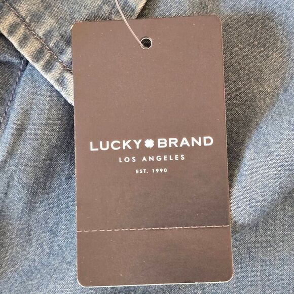 NWT Lucky Brand Womens Tencil Long Sleeve Button Down Shirt Blue Size Small - Picture 7 of 13